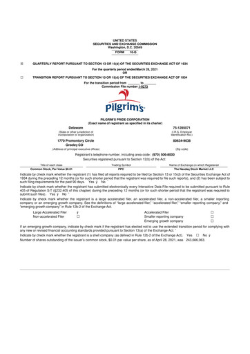 Thumbnail Pilgrim's Pride
 10-Q Quarterly Report FY2021 