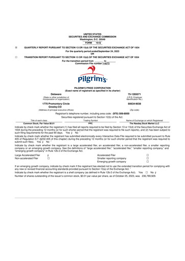 Thumbnail Pilgrim's Pride
 10-Q Quarterly Report FY2023 