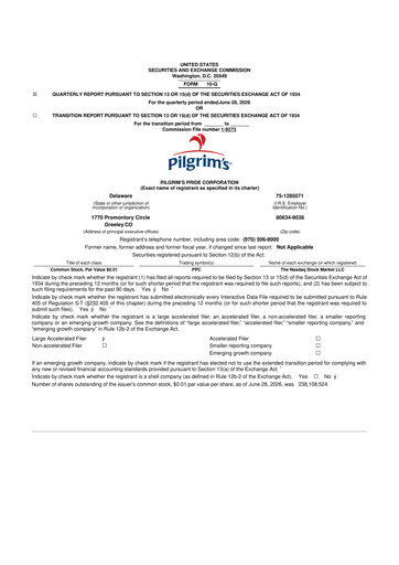 Thumbnail Pilgrim's Pride
 10-Q Quarterly Report FY2026 