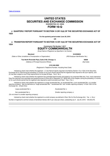 Thumbnail Equity Commonwealth 10-Q Quarterly Report FY2016 