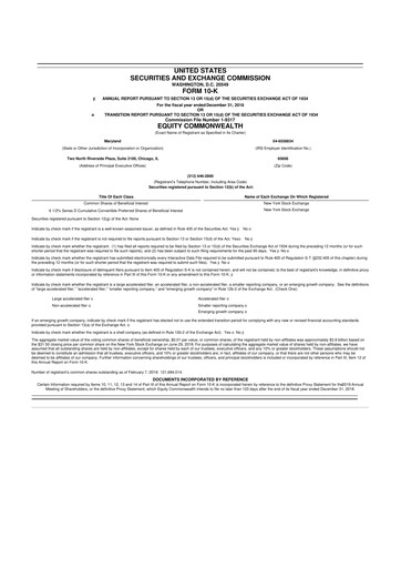 Thumbnail Equity Commonwealth 10-K Annual Report 2018