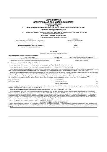 Thumbnail Equity Commonwealth 10-K Annual Report 2019