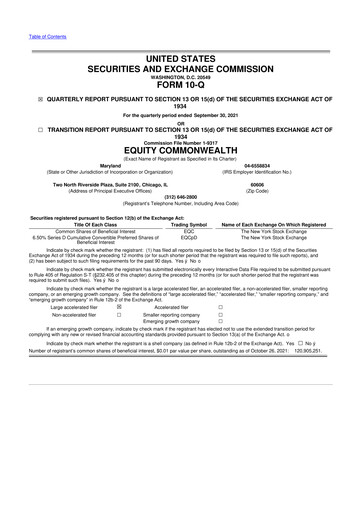 Thumbnail Equity Commonwealth 10-Q Quarterly Report FY2021 
