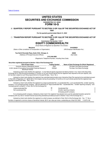 Thumbnail Equity Commonwealth 10-Q Quarterly Report FY2022 