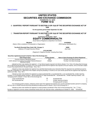 Thumbnail Equity Commonwealth 10-Q Quarterly Report FY2022 