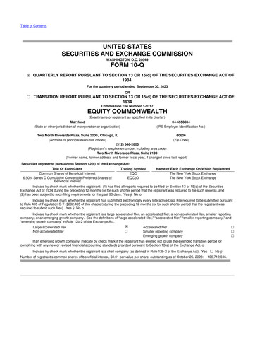 Thumbnail Equity Commonwealth 10-Q Quarterly Report FY2023 
