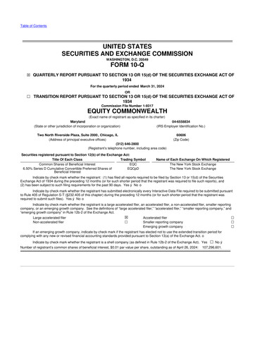 Thumbnail Equity Commonwealth 10-Q Quarterly Report FY2024 