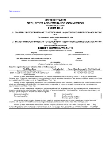 Thumbnail Equity Commonwealth 10-Q Quarterly Report FY2024 