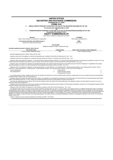 Thumbnail Equity Commonwealth 10-K Annual Report 2024
