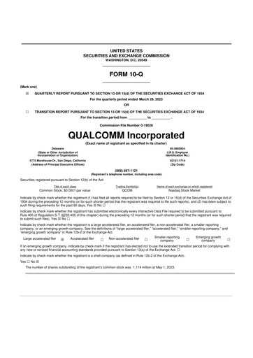 Thumbnail QUALCOMM 10-Q Quarterly Report FY2023 