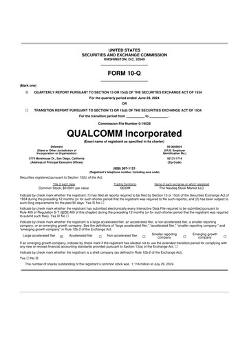 Thumbnail QUALCOMM 10-Q Quarterly Report FY2024 