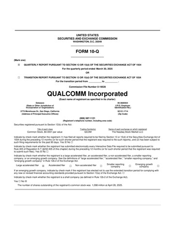Thumbnail QUALCOMM 10-Q Quarterly Report FY2025 
