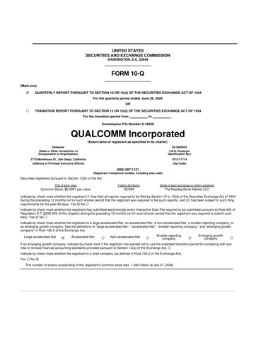 Vorschaubild QUALCOMM 10-Q Quartalsbericht 2026 