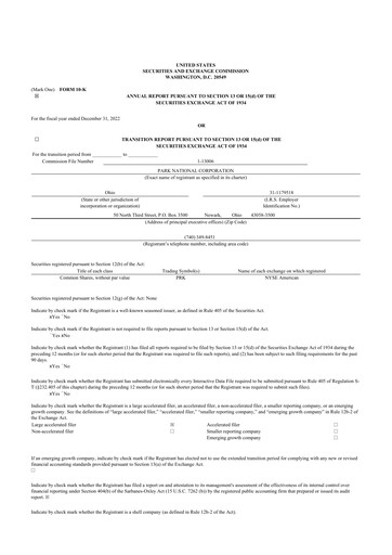 Thumbnail Park National Corp 10-K Annual Report 2022