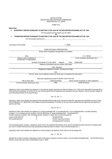 Vorschaubild Park National Corp 10-Q Quartalsbericht 2023 