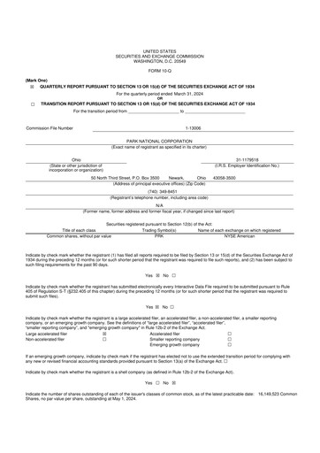 Vorschaubild Park National Corp 10-Q Quartalsbericht 2024 