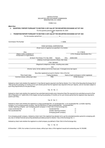 Vorschaubild Park National Corp 10-Q Quartalsbericht 2024 