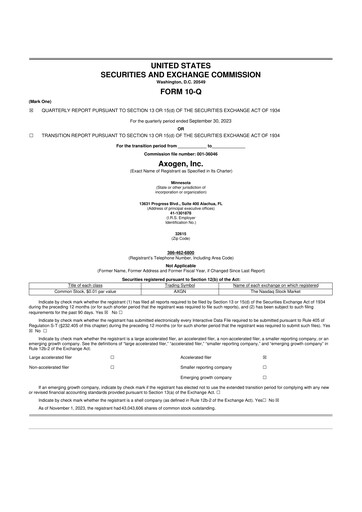 Thumbnail Axogen 10-Q Quarterly Report FY2023 