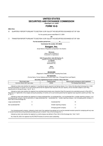 Thumbnail Axogen 10-Q Quarterly Report FY2024 