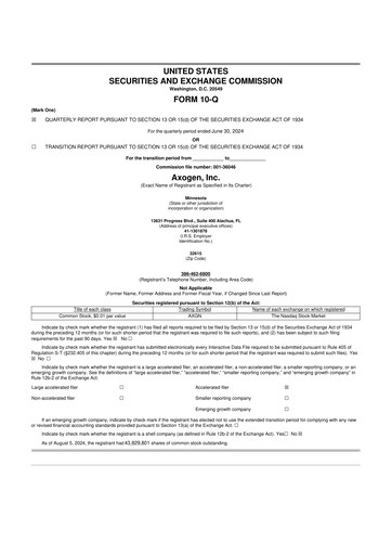 Thumbnail Axogen 10-Q Quarterly Report FY2024 