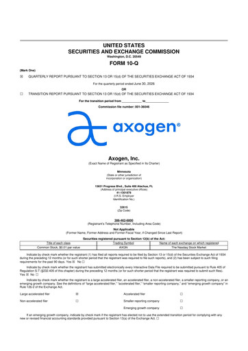 Thumbnail Axogen 10-Q Quarterly Report FY2026 