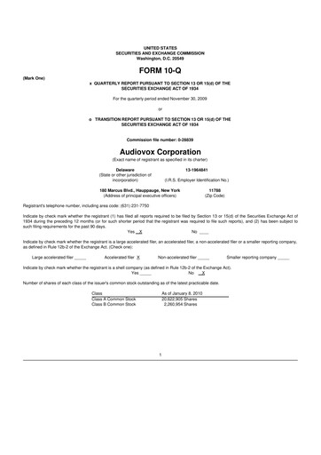 Thumbnail Voxx International
 10-Q Quarterly Report FY 
