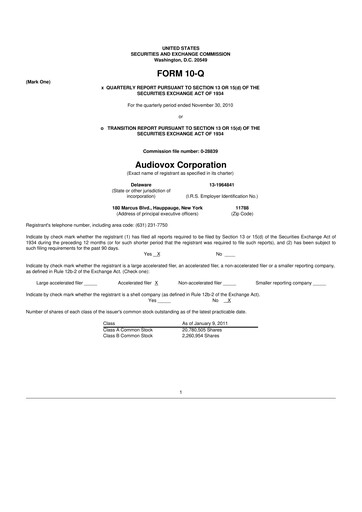 Thumbnail Voxx International
 10-Q Quarterly Report FY 