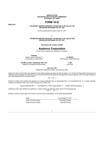 Thumbnail Voxx International
 10-Q Quarterly Report FY2012 