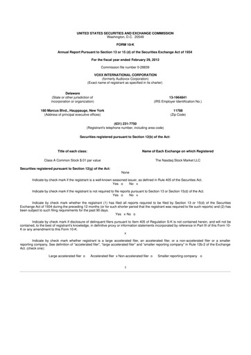 Thumbnail Voxx International
 10-K Annual Report 2012
