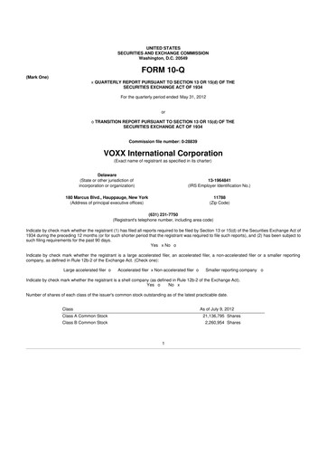 Thumbnail Voxx International
 10-Q Quarterly Report FY2013 