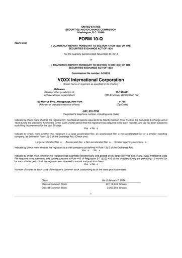 Thumbnail Voxx International
 10-Q Quarterly Report FY2014 