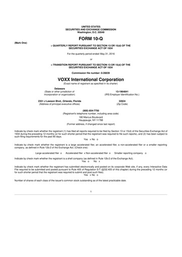 Thumbnail Voxx International
 10-Q Quarterly Report FY2017 