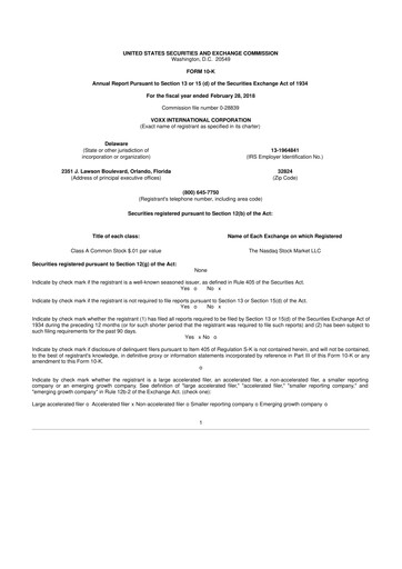 Thumbnail Voxx International
 10-K Annual Report 2018