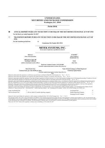 Thumbnail Mitek Systems
 10-K Annual Report 2017