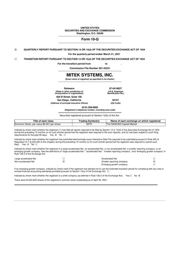 Thumbnail Mitek Systems
 10-Q Quarterly Report FY2021 