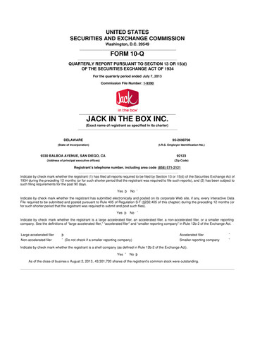 Vorschaubild Jack in the Box
 10-Q Quartalsbericht 2013 