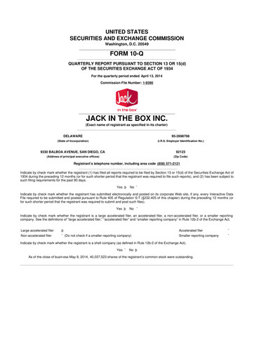 Vorschaubild Jack in the Box
 10-Q Quartalsbericht 2014 