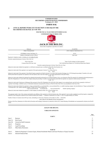 Thumbnail Jack in the Box
 10-K Annual Report 2014