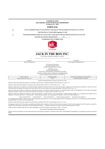 Thumbnail Jack in the Box
 10-K Annual Report 2020