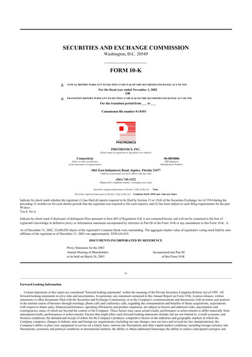 Thumbnail Photronics 10-K Annual Report 