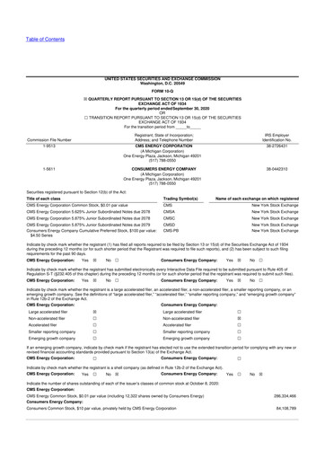 Thumbnail CMS Energy
 10-Q Quarterly Report FY2020 