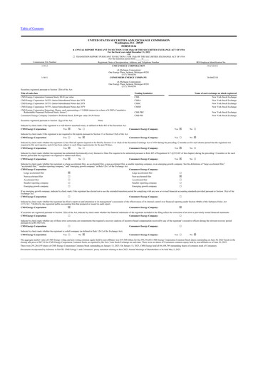 Thumbnail CMS Energy
 10-K Annual Report 2022