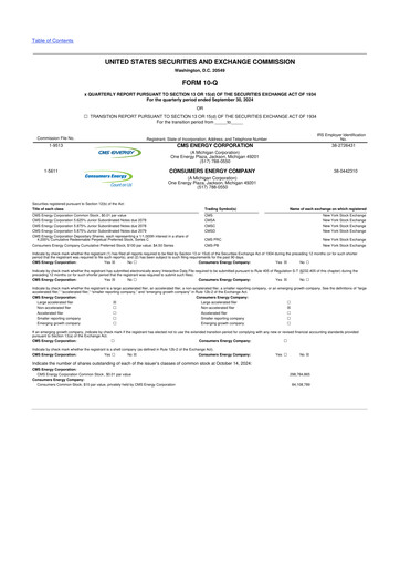 Thumbnail CMS Energy
 10-Q Quarterly Report FY2024 