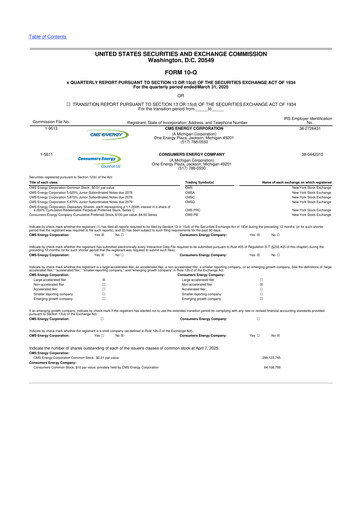 Thumbnail CMS Energy
 10-Q Quarterly Report FY2025 