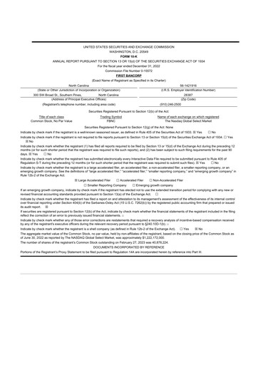 Thumbnail First Bancorp
 10-K Annual Report 2022