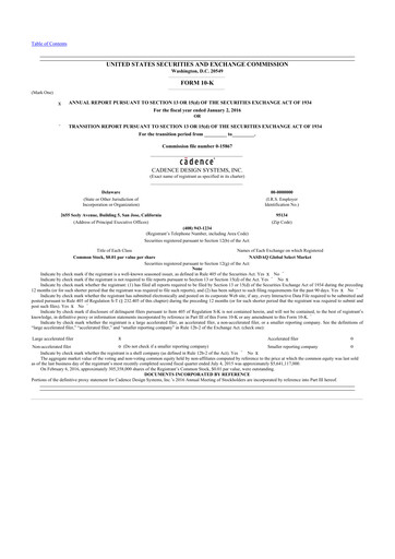 Thumbnail Cadence Design Systems 10-K Annual Report 2015