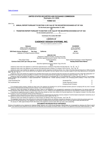 Thumbnail Cadence Design Systems 10-K Annual Report 2025