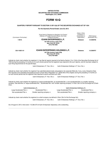 Thumbnail Icahn Enterprises
 10-Q Quarterly Report FY 