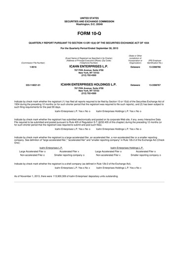 Thumbnail Icahn Enterprises
 10-Q Quarterly Report FY 