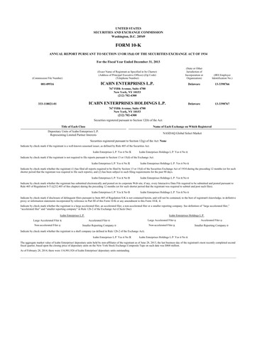 Thumbnail Icahn Enterprises
 10-K Annual Report 